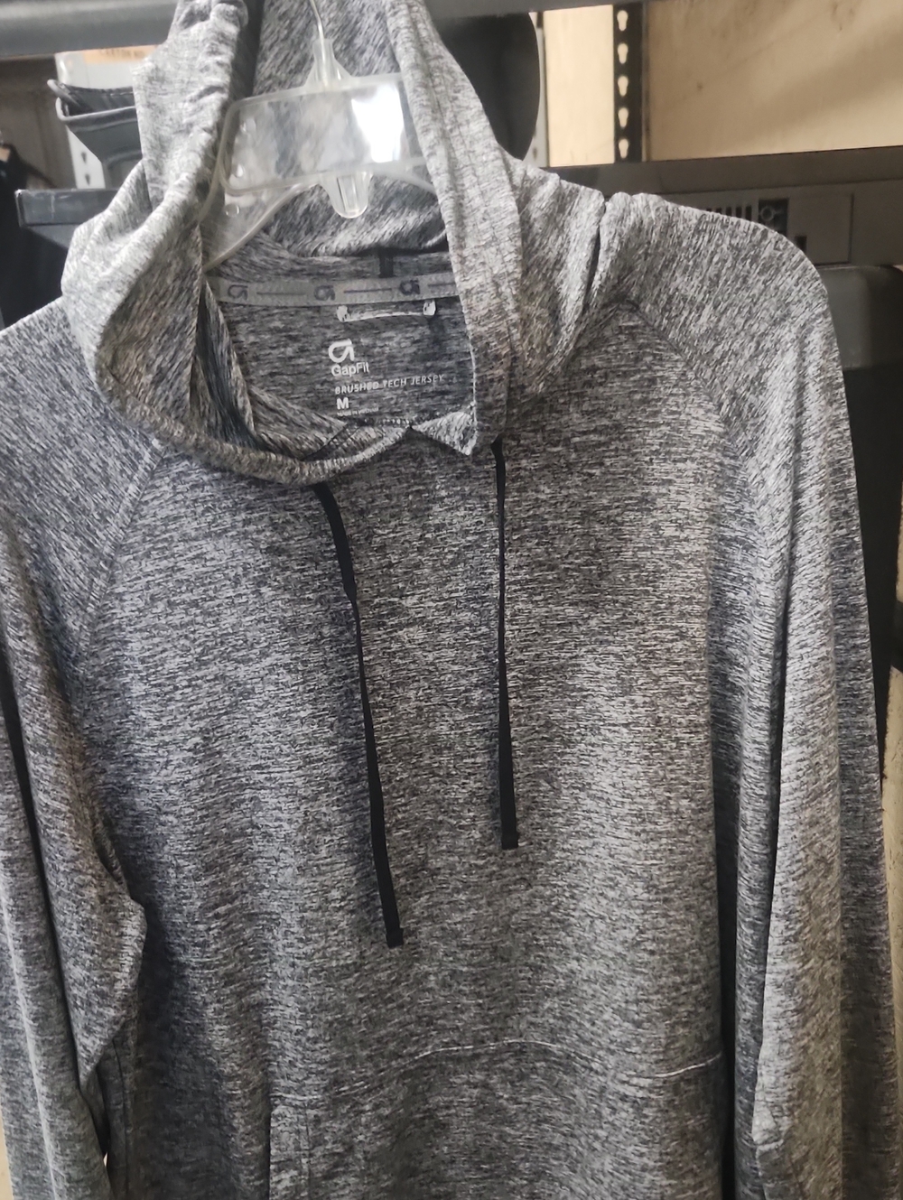 GAP Men's Heather Gray Pullover Hooded Sweatshirt
